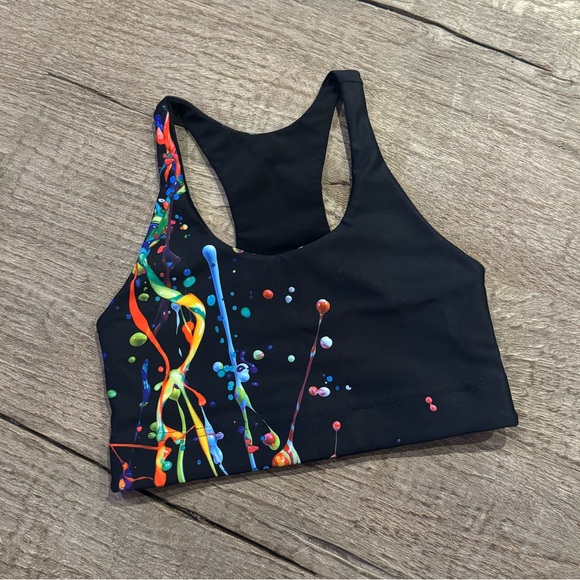 Terez Splatter Paint Reversible Sports Bra. - Picture 8 of 11